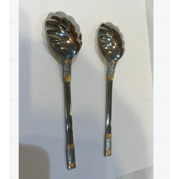 2pcs/pack Wallace Golden Corsica Stainless Flatware Sugar Spoon - Picture 2 of 5